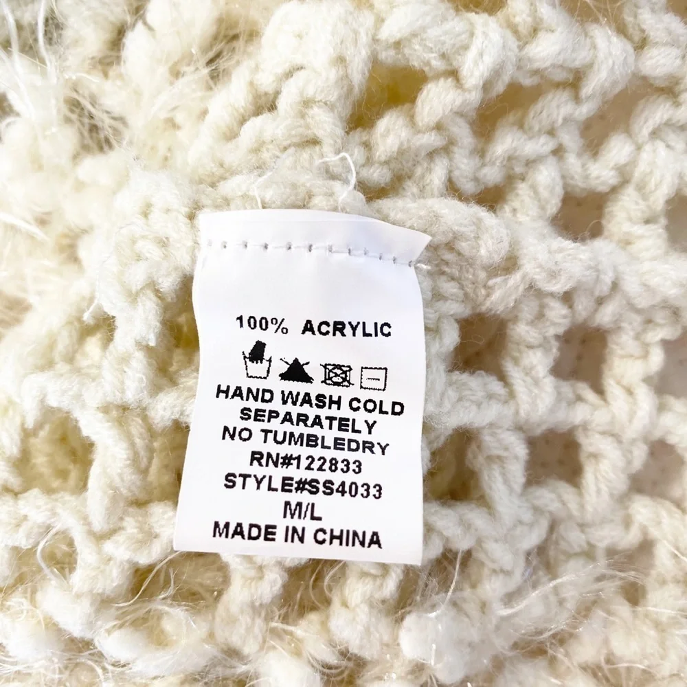 Cecico Crochet Knit Sleeveless Sweater w/Hood -M/L - Picture 5 of 9